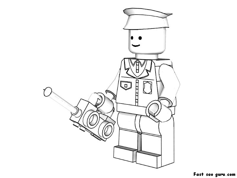 Printable Lego policeman coloring pages